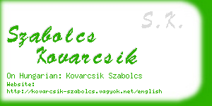 szabolcs kovarcsik business card